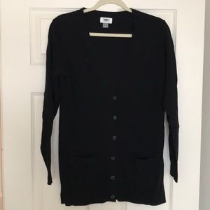 Black long button down cardigan sweater Size S